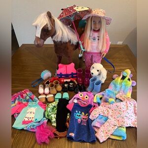 Colorful Doll and Horse Play Set with Accessories